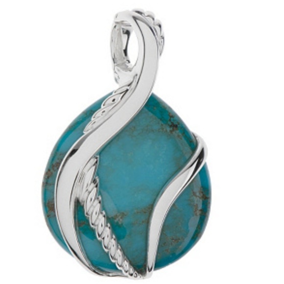 QVC Jewelry - Bold Sterling Turquoise Pear Shaped Enhancer